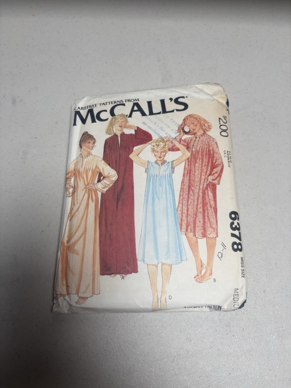 Vintage 70s Sewing Pattern McCall's Women's Nightgown Robe